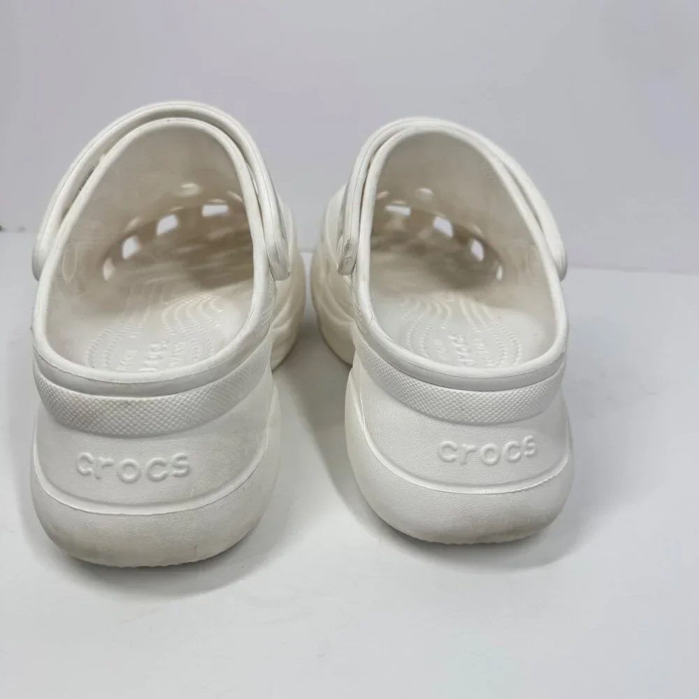 Crocs Classic Bae White Platform Size 7 Clogs Rubber Chunky Clogs - Picture 4 of 14
